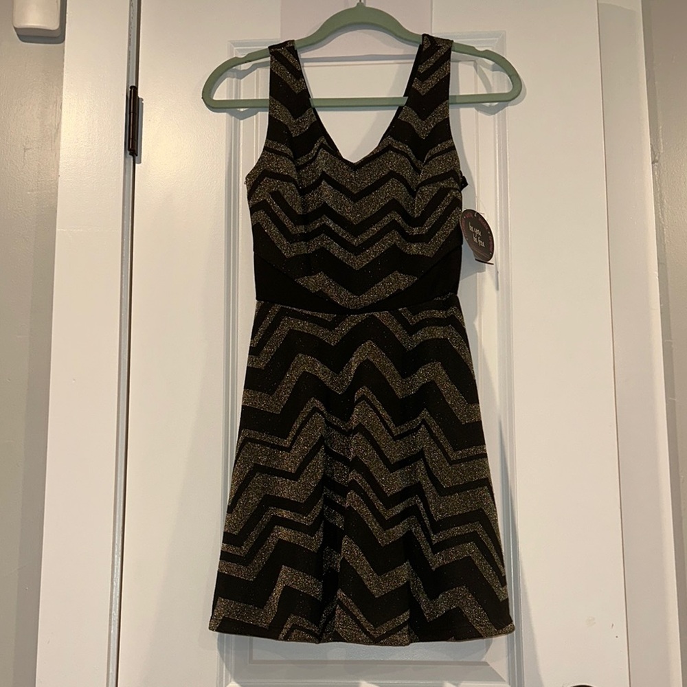 Black and Gold Chevron Dress